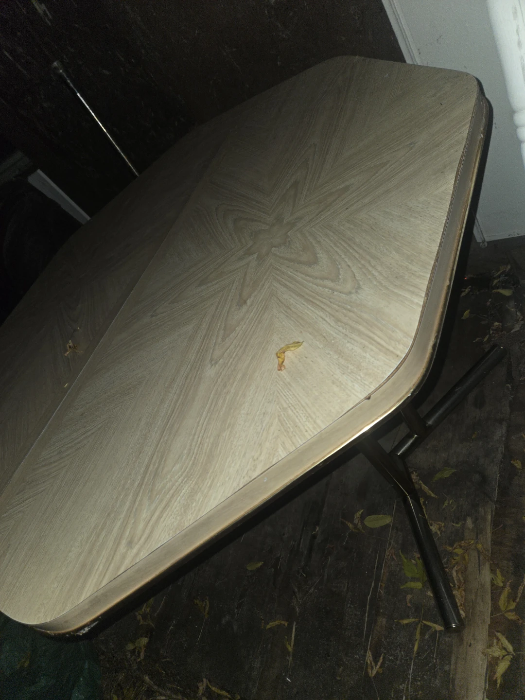 Octagonal Wood Grain Laminate Dining Table - photo 3