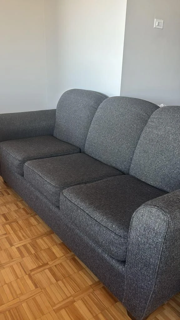 Three-Seater Grey Fabric Sofa - photo 2