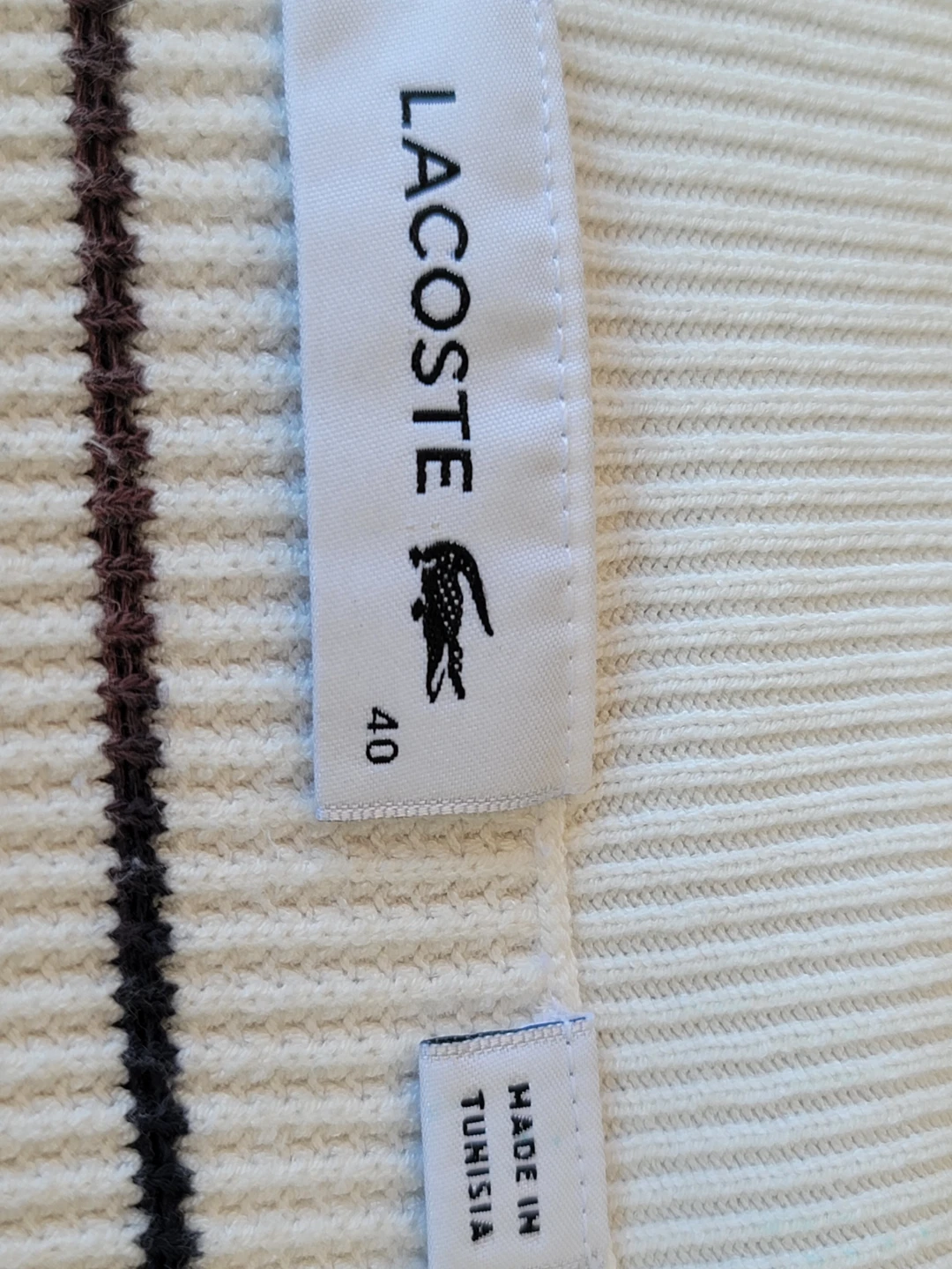 Lacoste V-Neck Striped Sweater White - photo 2
