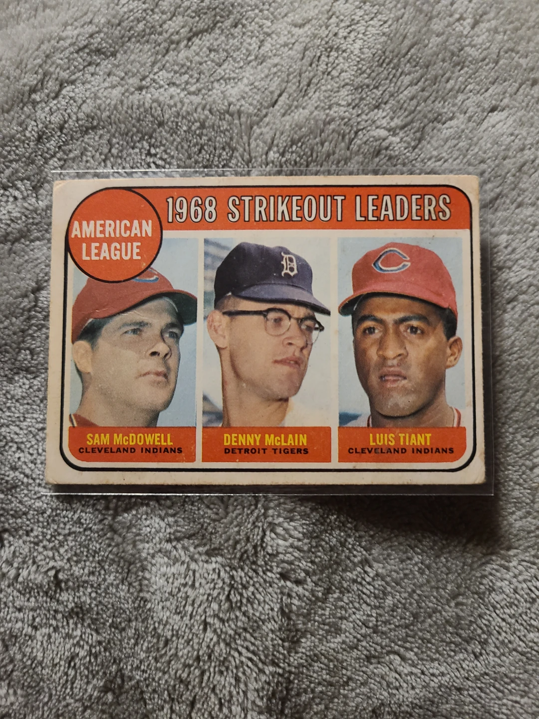 1968 Topps American League Strikeout Leaders Card