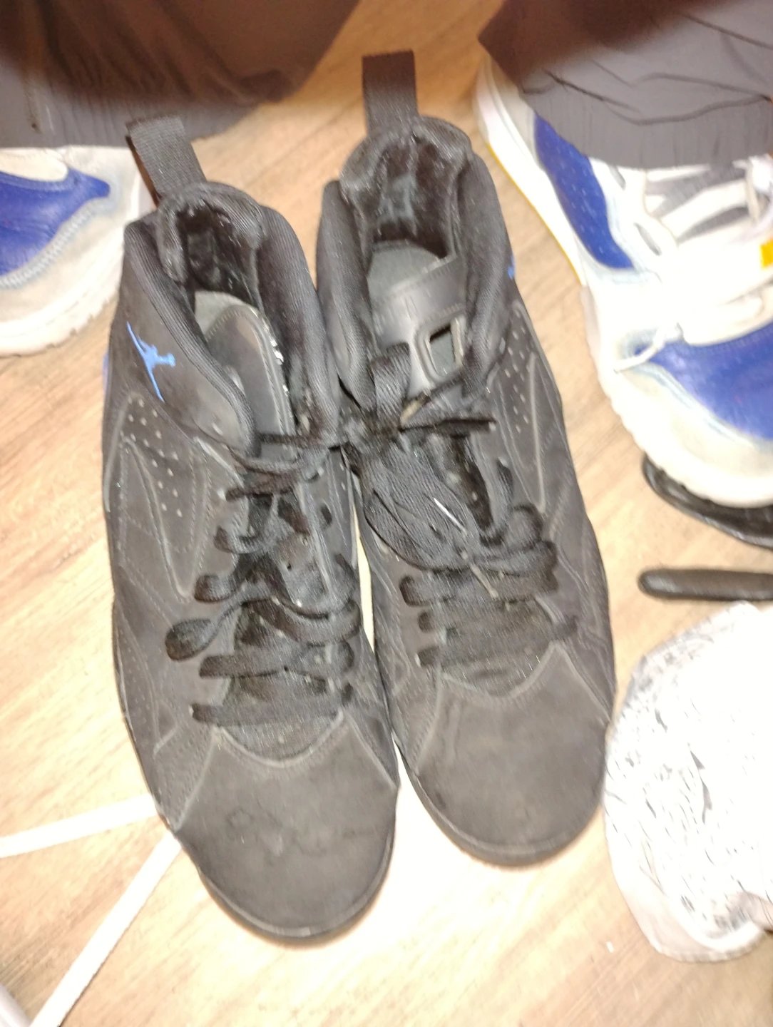 Jordan 6 Retro Black and Blue Sneakers