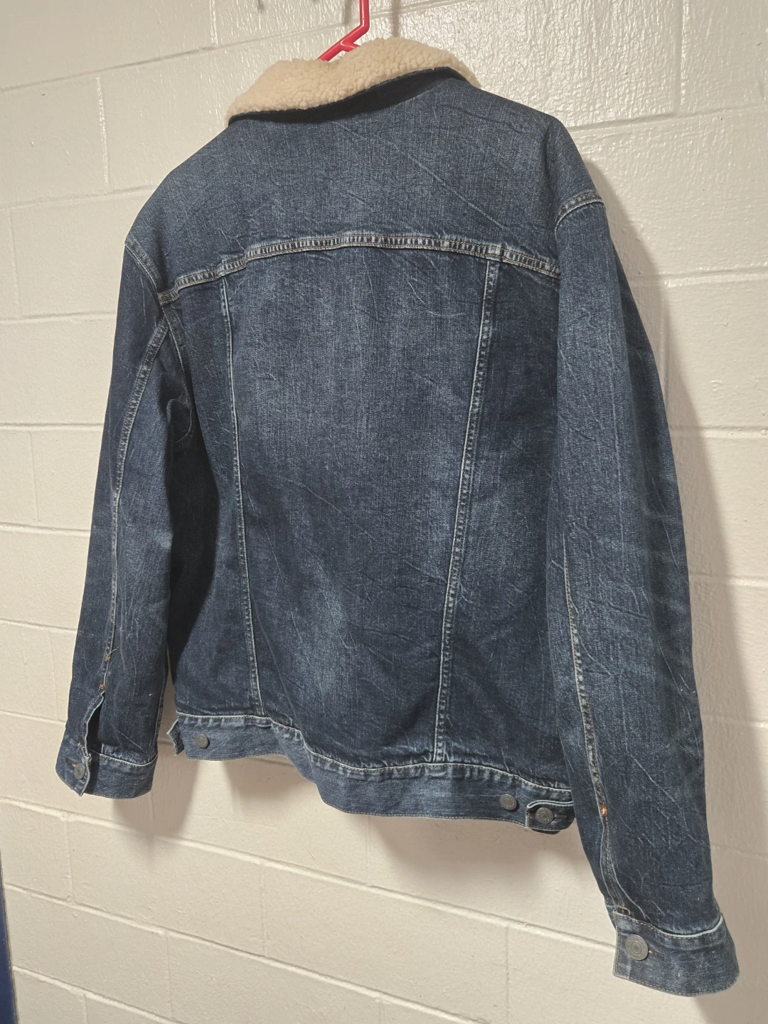 American Eagle Denim Sherpa Trucker Jacket Size Large - photo 4