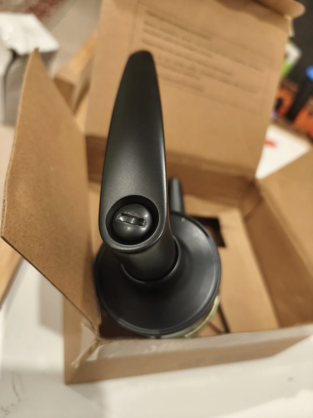 Matte Black Door Lever Lock - photo 2