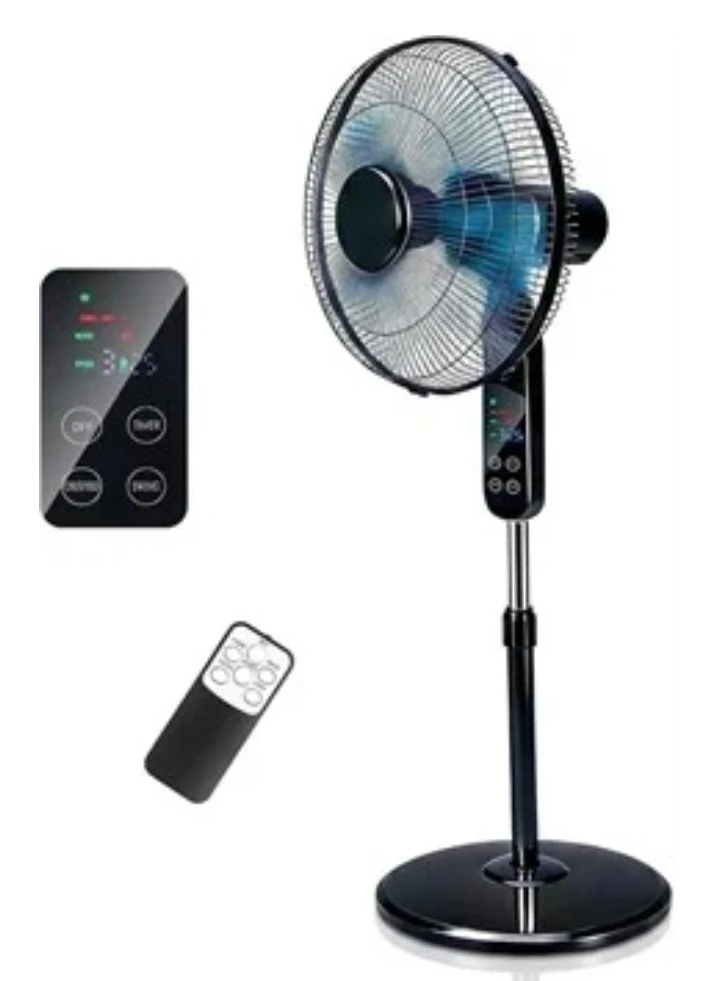 Black Pedestal Standing Fan with Remote