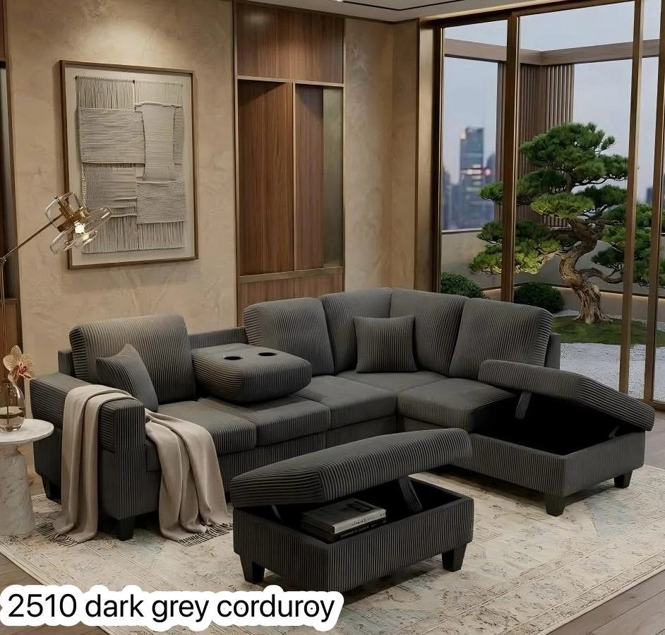 Sectional Sofa with Storage Ottoman