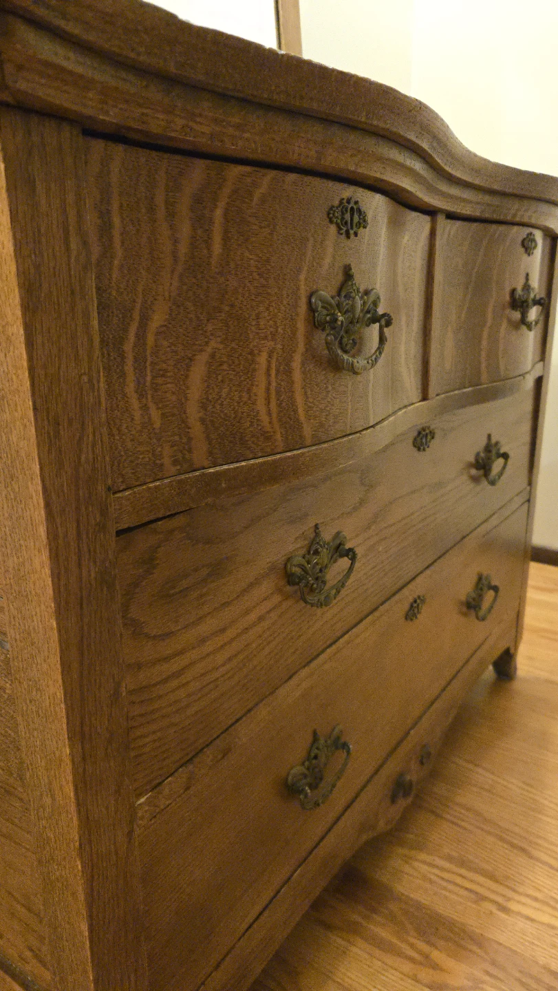 Vintage Oak Dresser with Mirror - photo 5