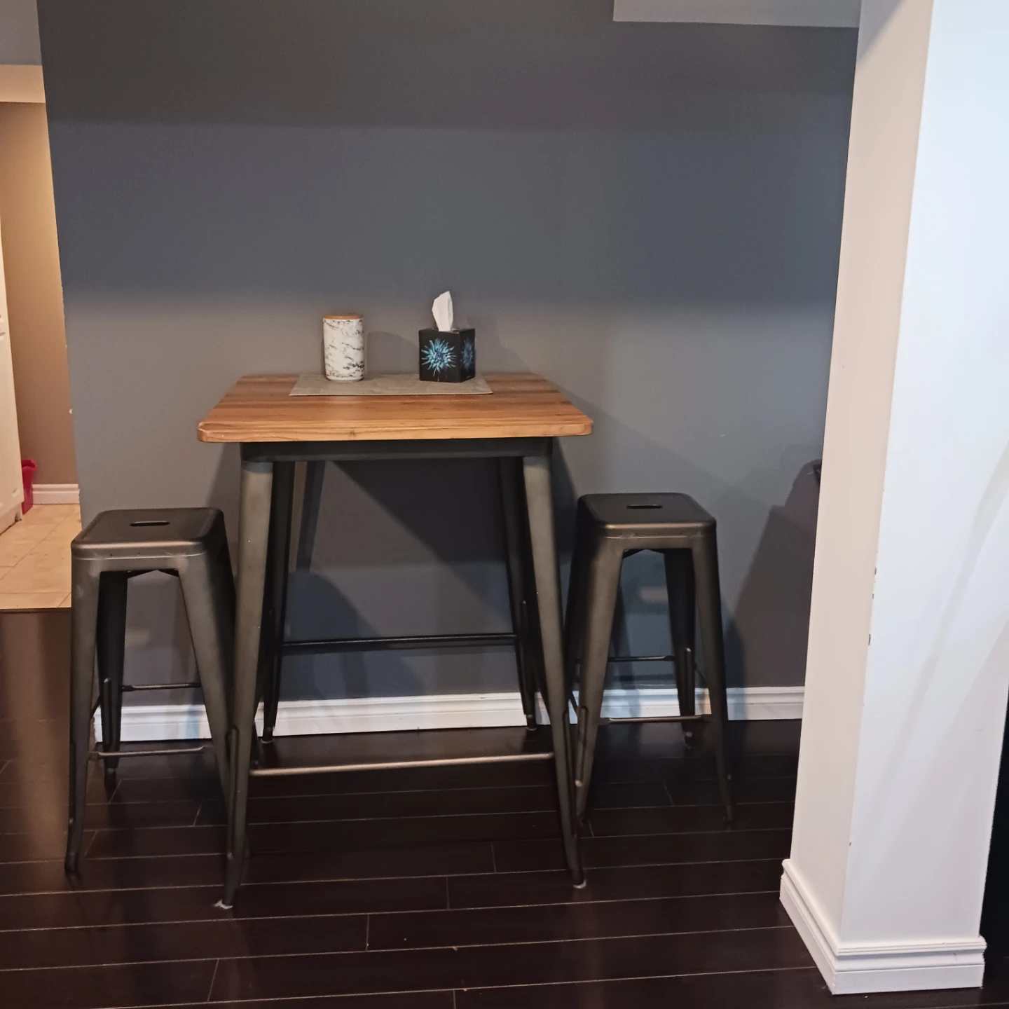 Industrial High Top Table and Two Stools