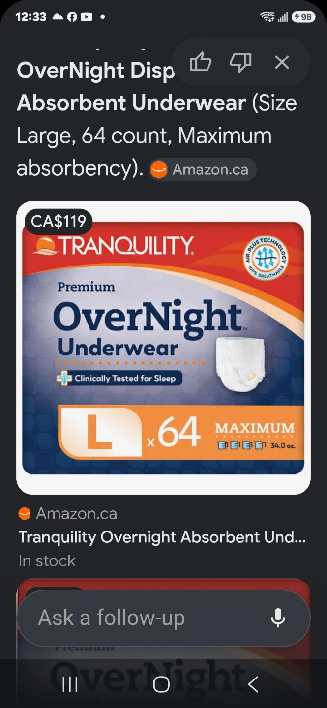 Tranquility Overnight Absorbent Underwear Large 64 Count
