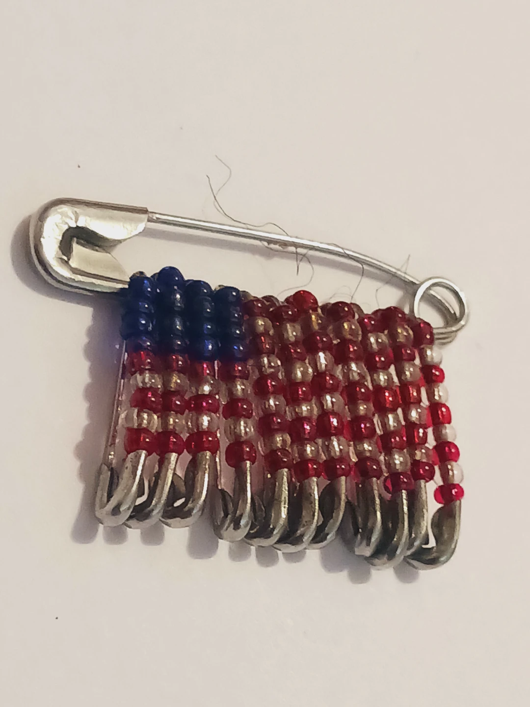 American Flag Safety Pins Handcrafted  Brooch