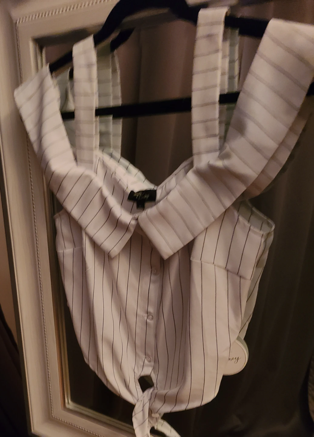 Milk & Honey Striped Off-Shoulder Tie-Front Top - photo 2
