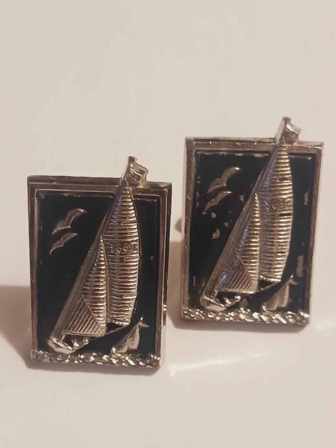 Beautiful Vintage Sailboat Cufflinks - photo 5