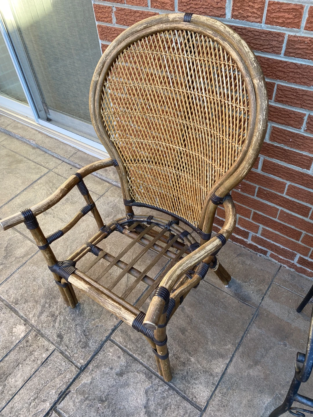 Vintage Rattan Wicker Accent Chair