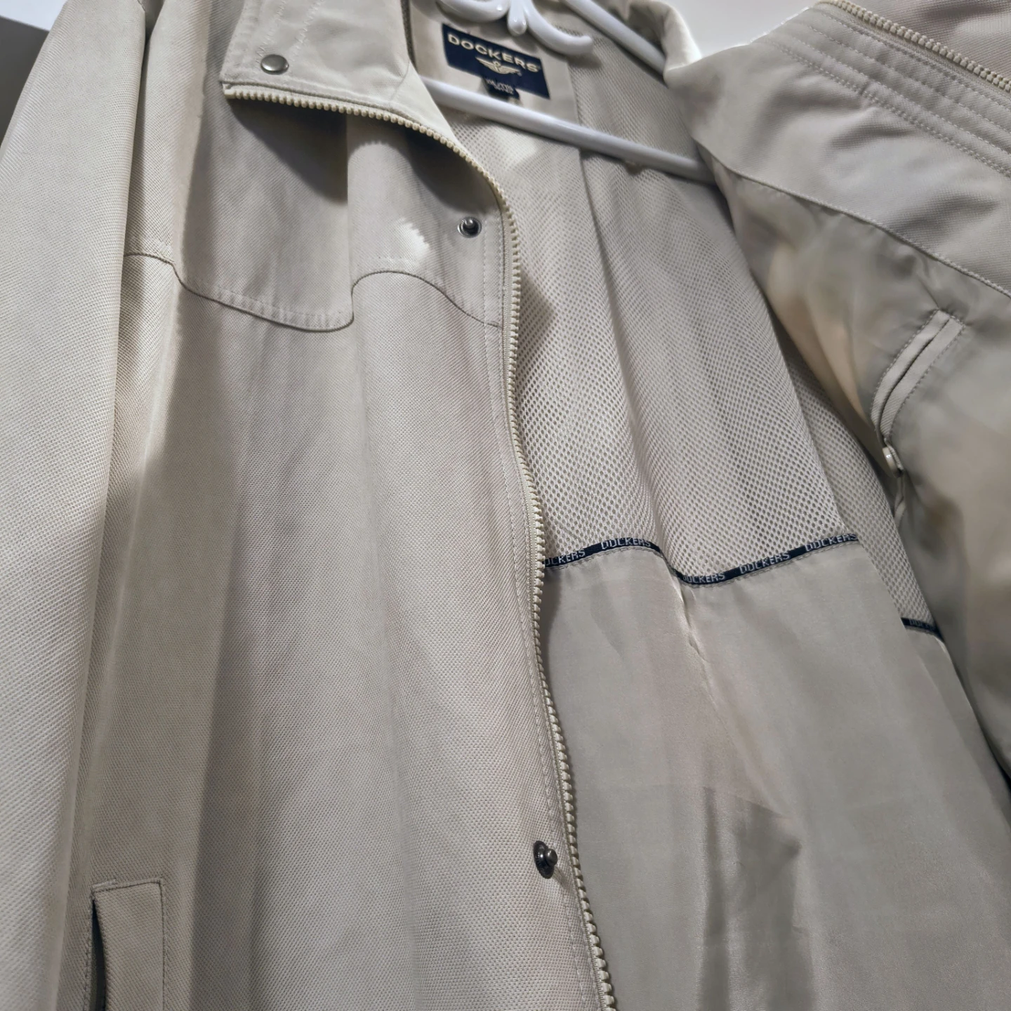 Dockers XXL Beige lightweight zip-up utility Jacket - photo 3