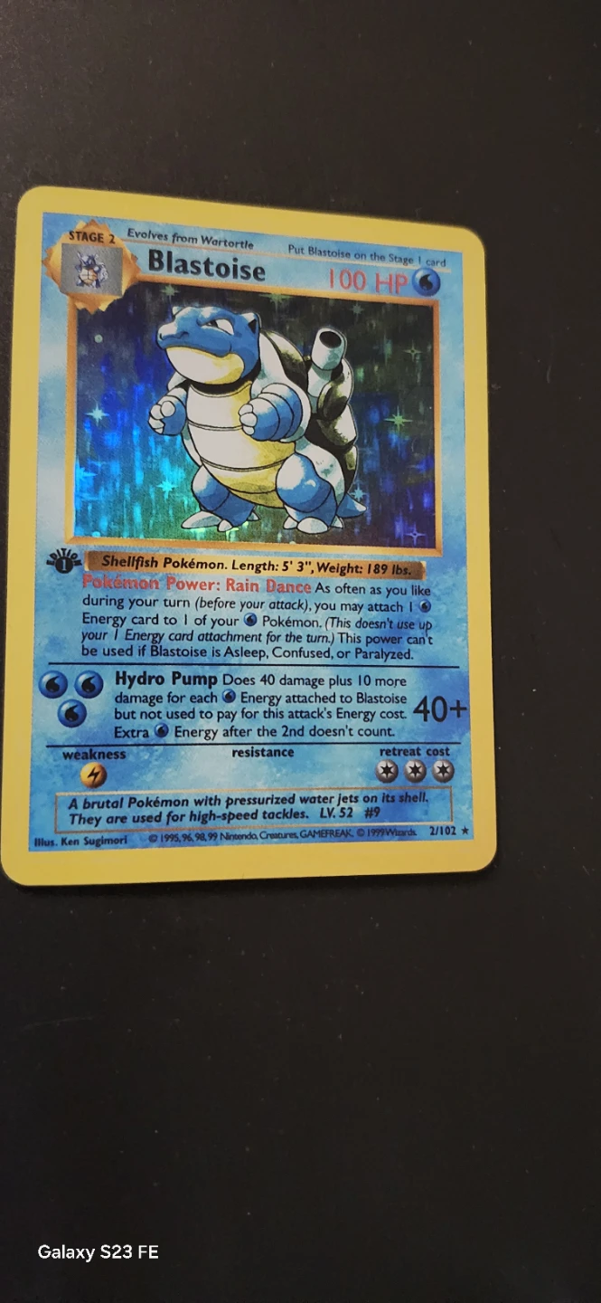 1st Edition Holo Blastoise Pokemon Card - photo 2