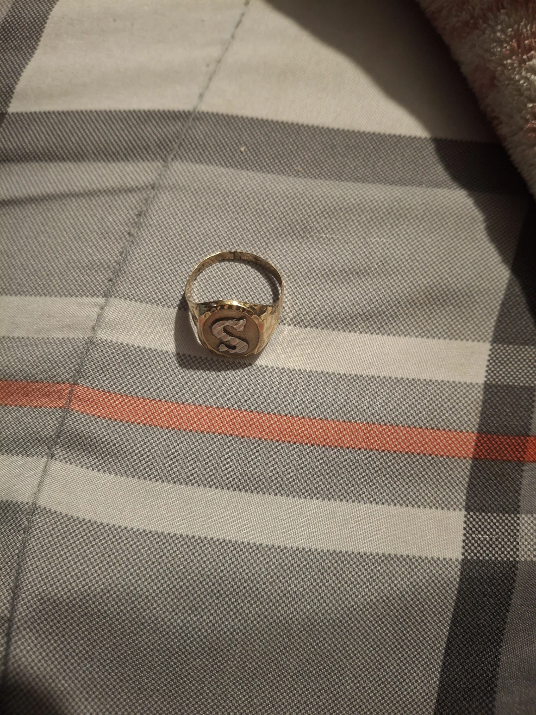 Gold Initial S Ring