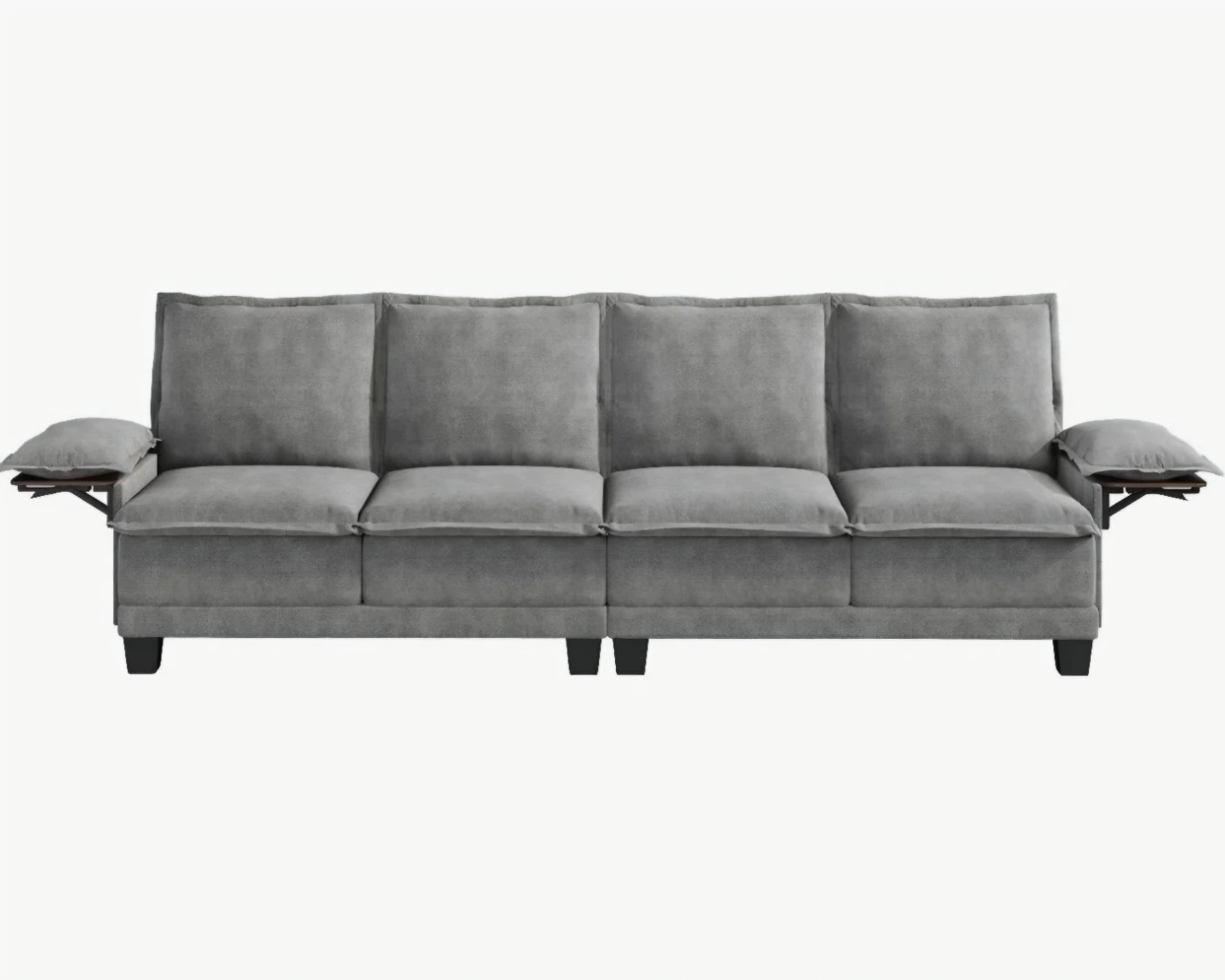 Grey Four-Seater Fabric Sofa - photo 3