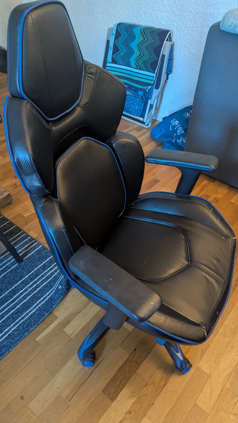 Black and Blue Gaming Chair - photo 4