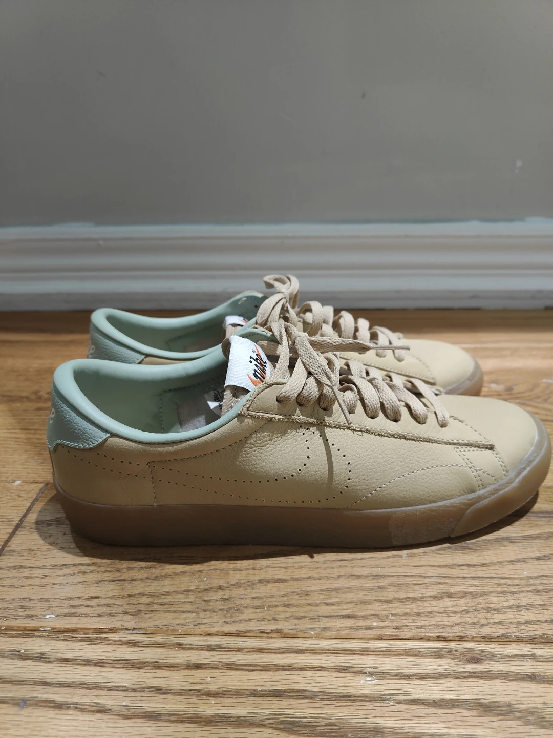 Nike Sneakers Tan with Mint Accents