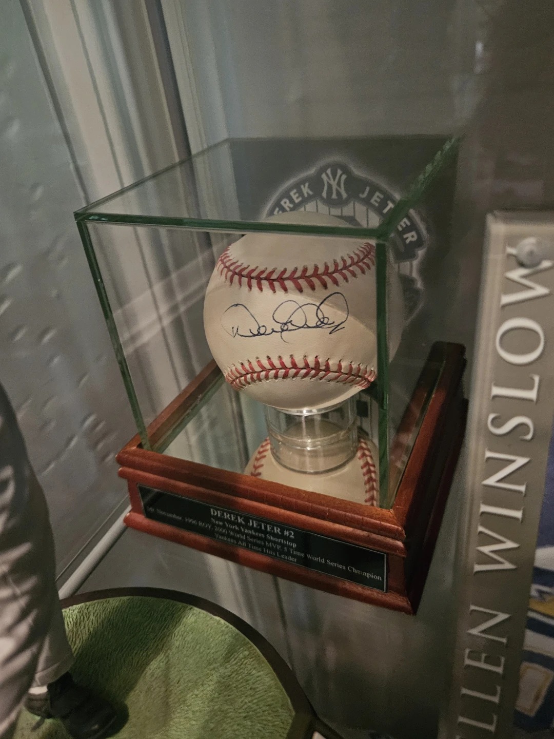 Derek Jeter Autographed Baseball with Display Case