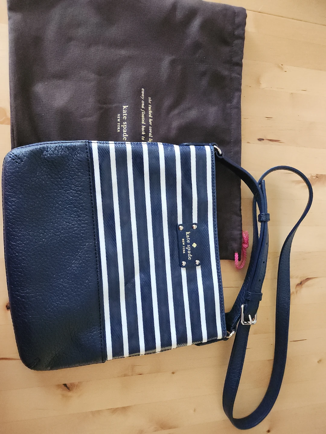 Brand New Kate Spade Leather Stripe Crossbody Bag