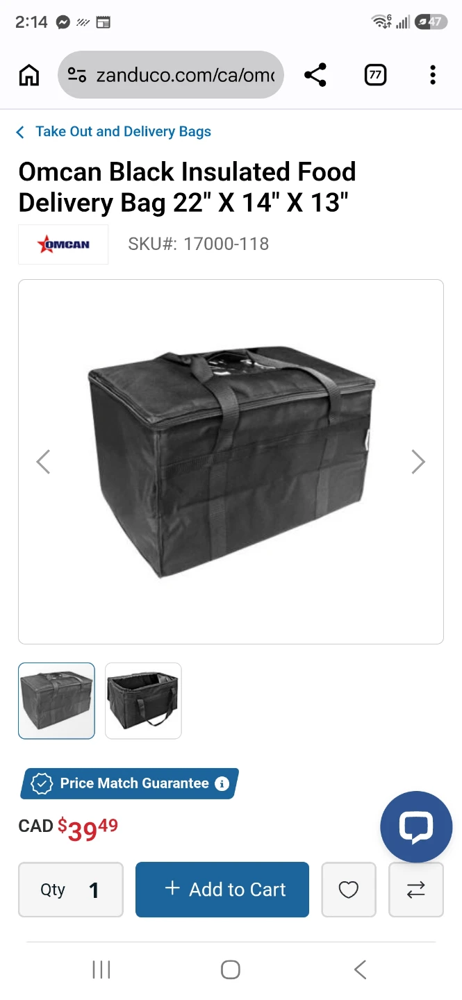 Black Insulated Food Delivery Bag 22" X 14" X 13" - photo 4