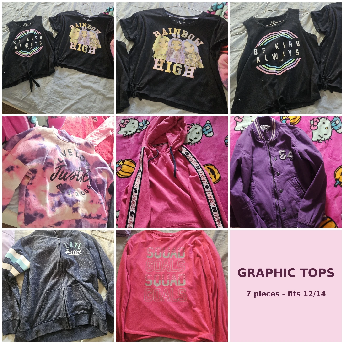 Girls Graphic Tops 7-Piece Bundle