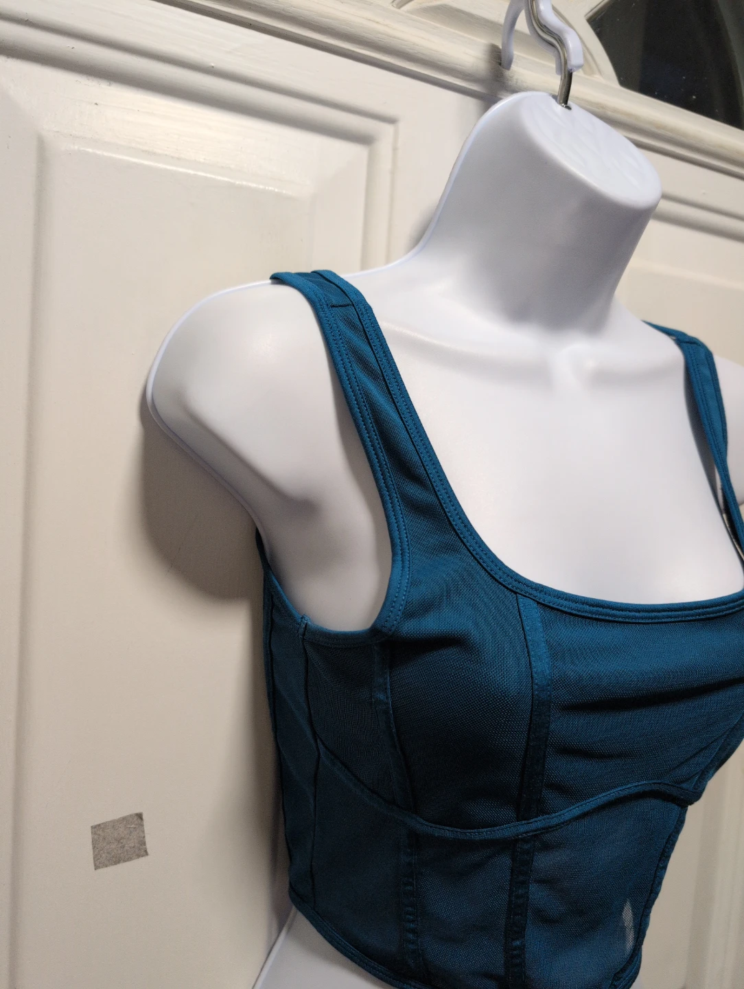 Garage Teal Mesh Corset Top - photo 3