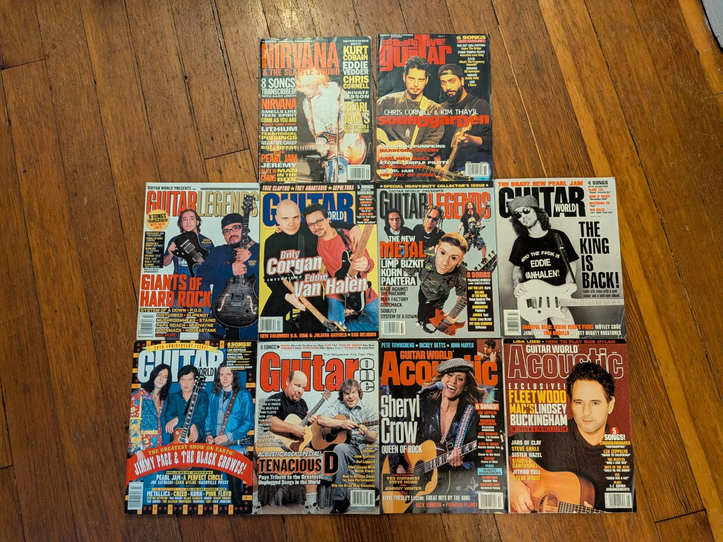 Collection of 10 Vintage Guitar World Magazines