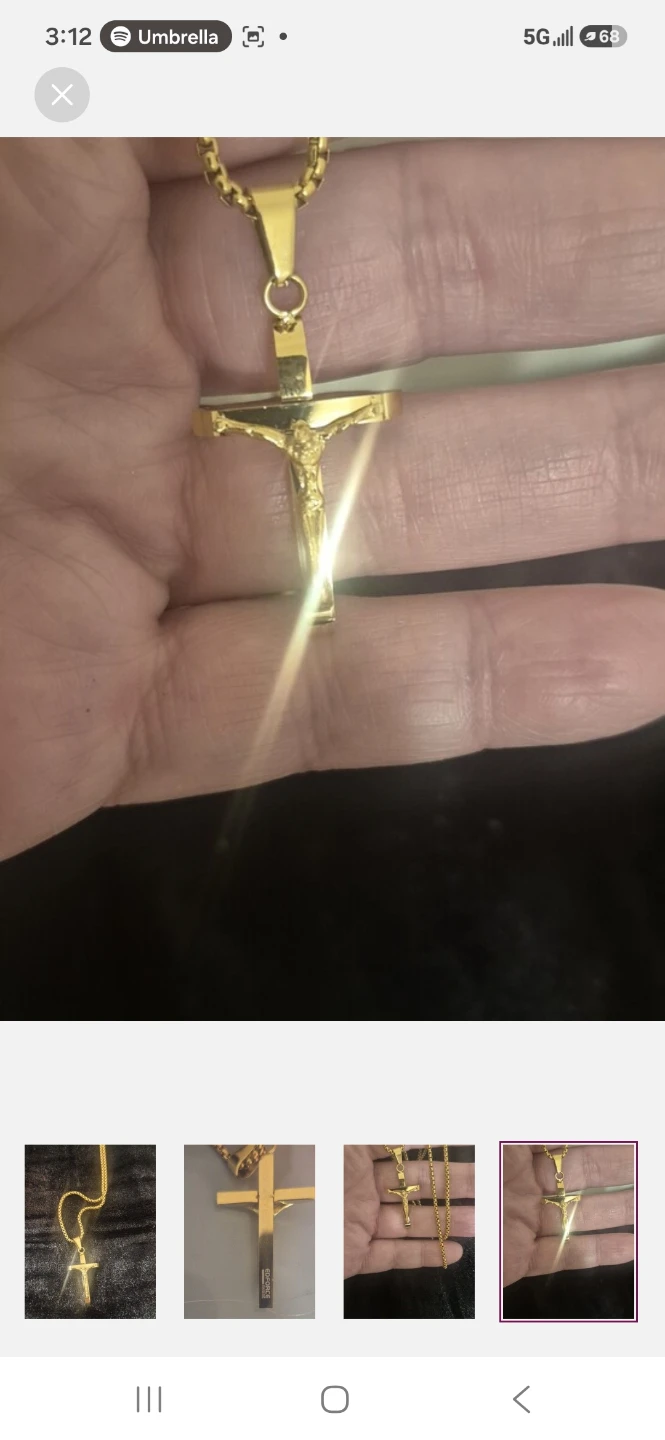 Edforce Gold-Tone Stainless Steel Crucifix Pendant Necklace - photo 3