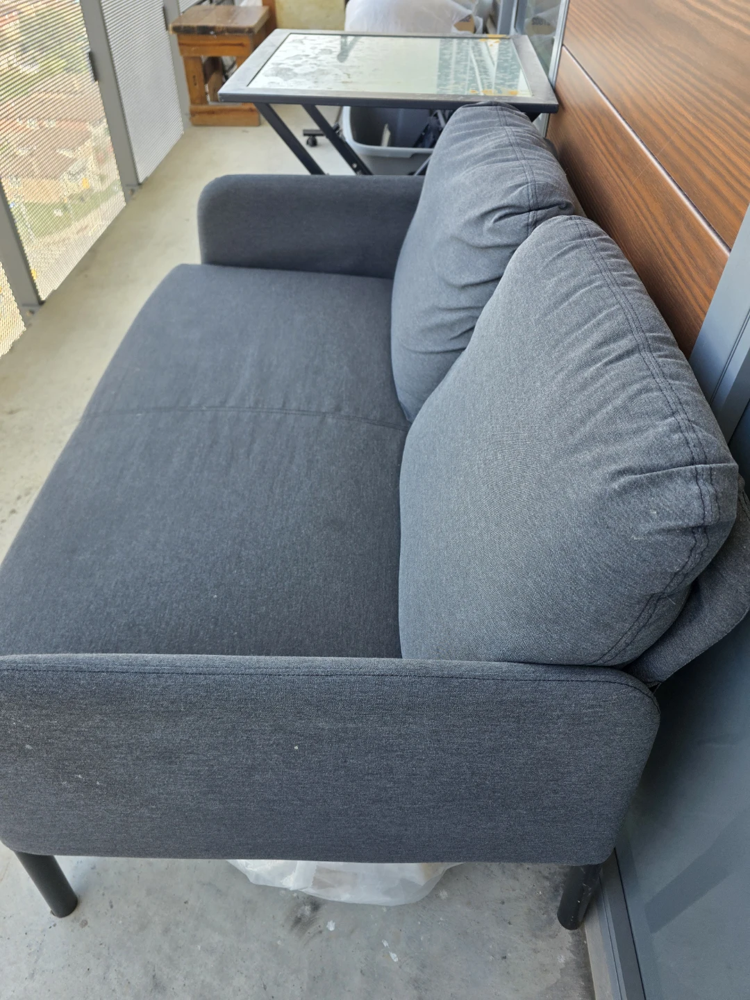 Dark Grey Two-Seater Sofa