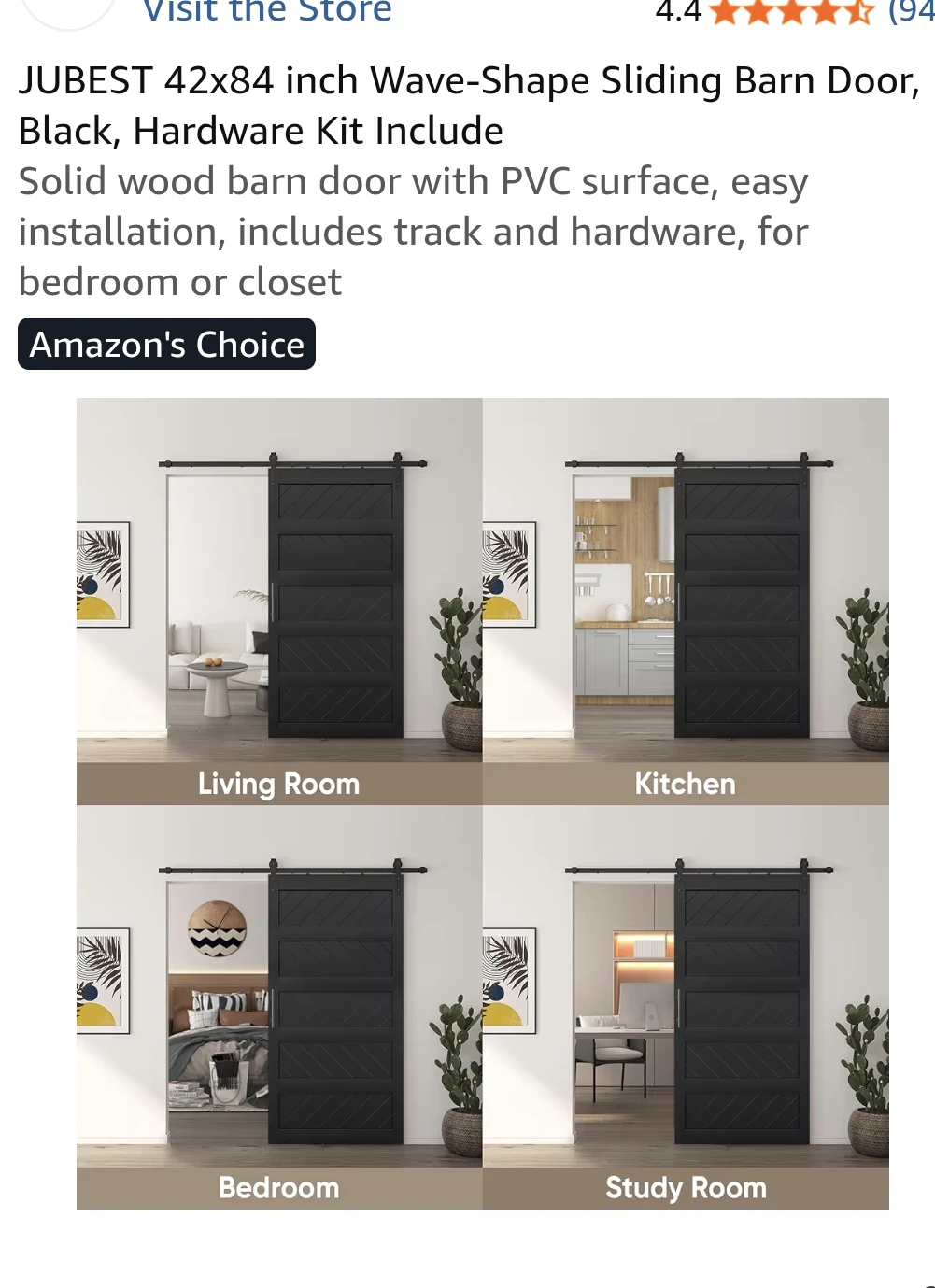 JUBEST 42x84 Inch Sliding Barn Door - photo 3