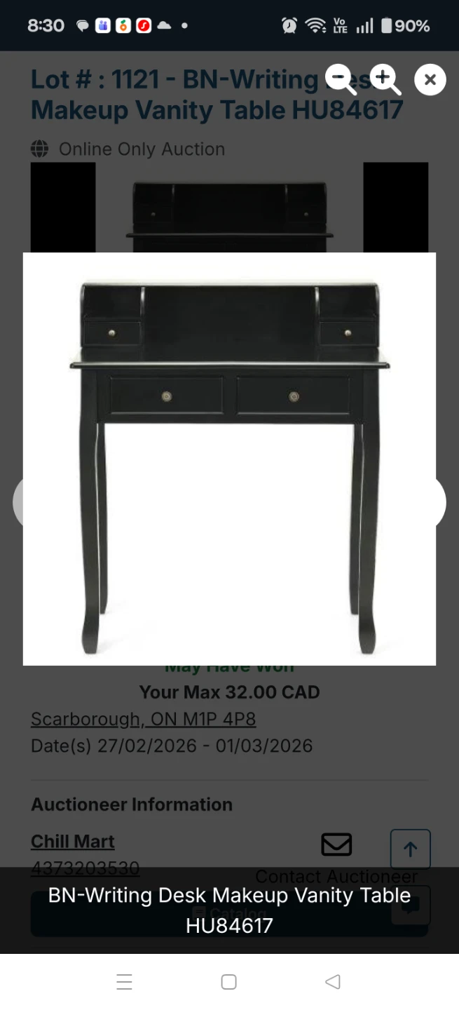 Black Writing Desk and Makeup Vanity Table - photo 2