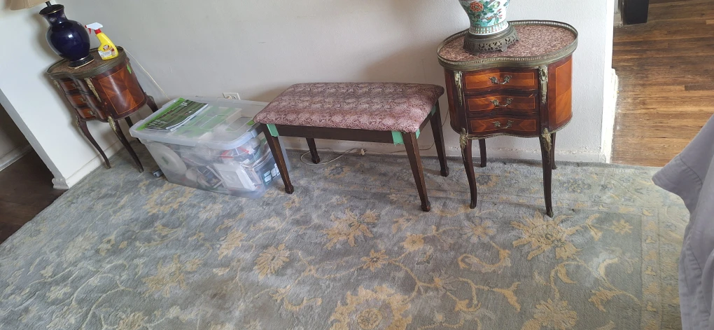 Two Vintage Accent Tables with Drawers - photo 3