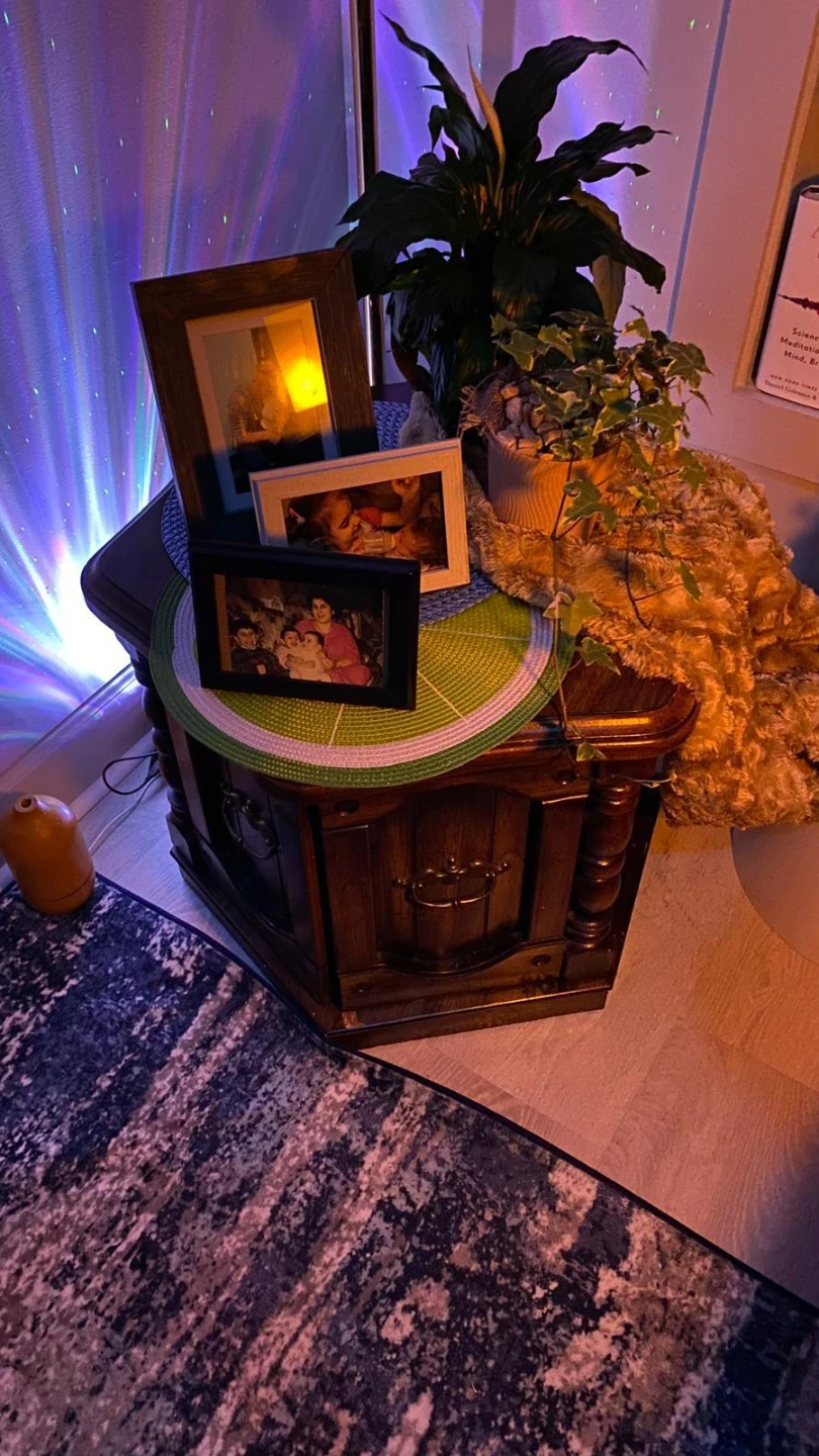 Vintage Hexagonal Wooden End Table