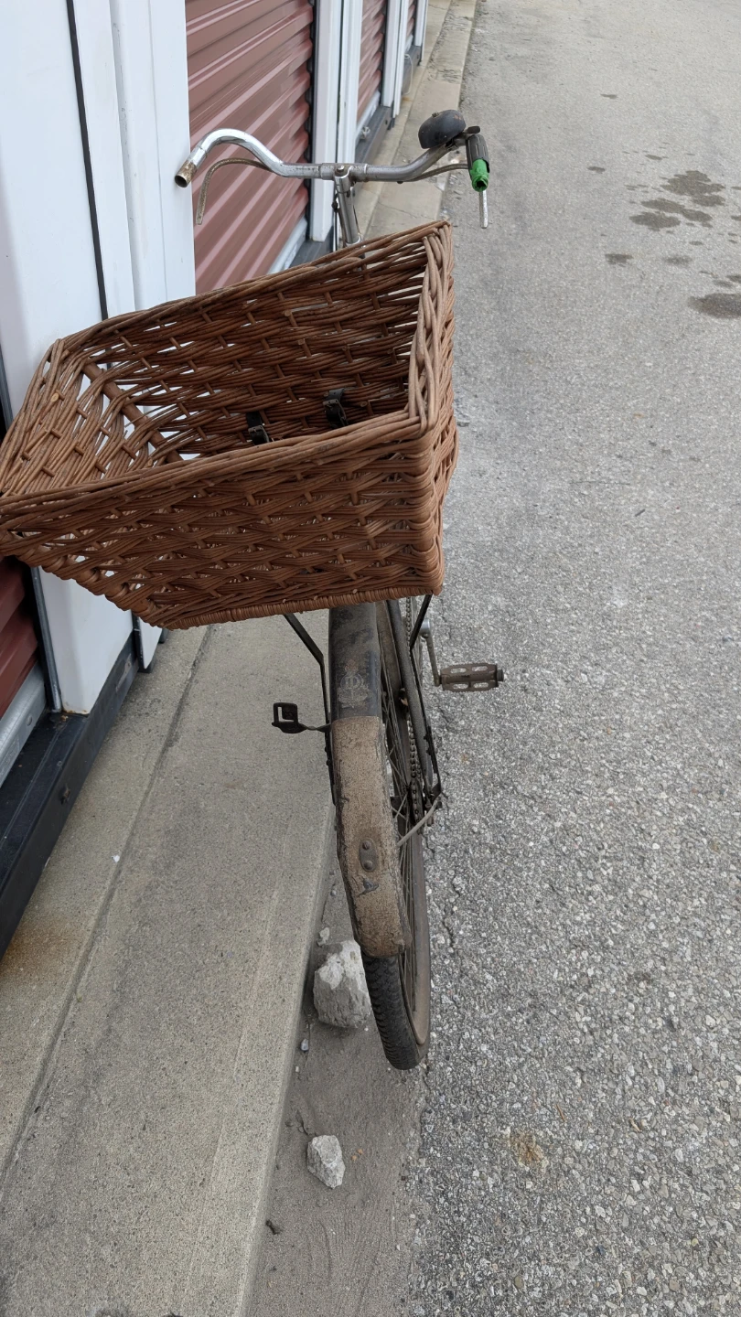 Vintage Black DP Harris Bicycle with Wicker Basket - photo 2