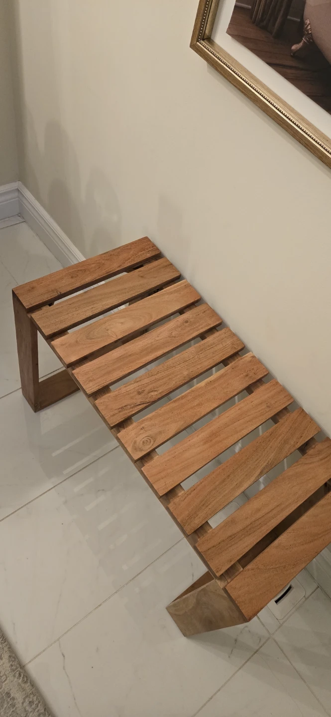 Solid Wood Slat Bench