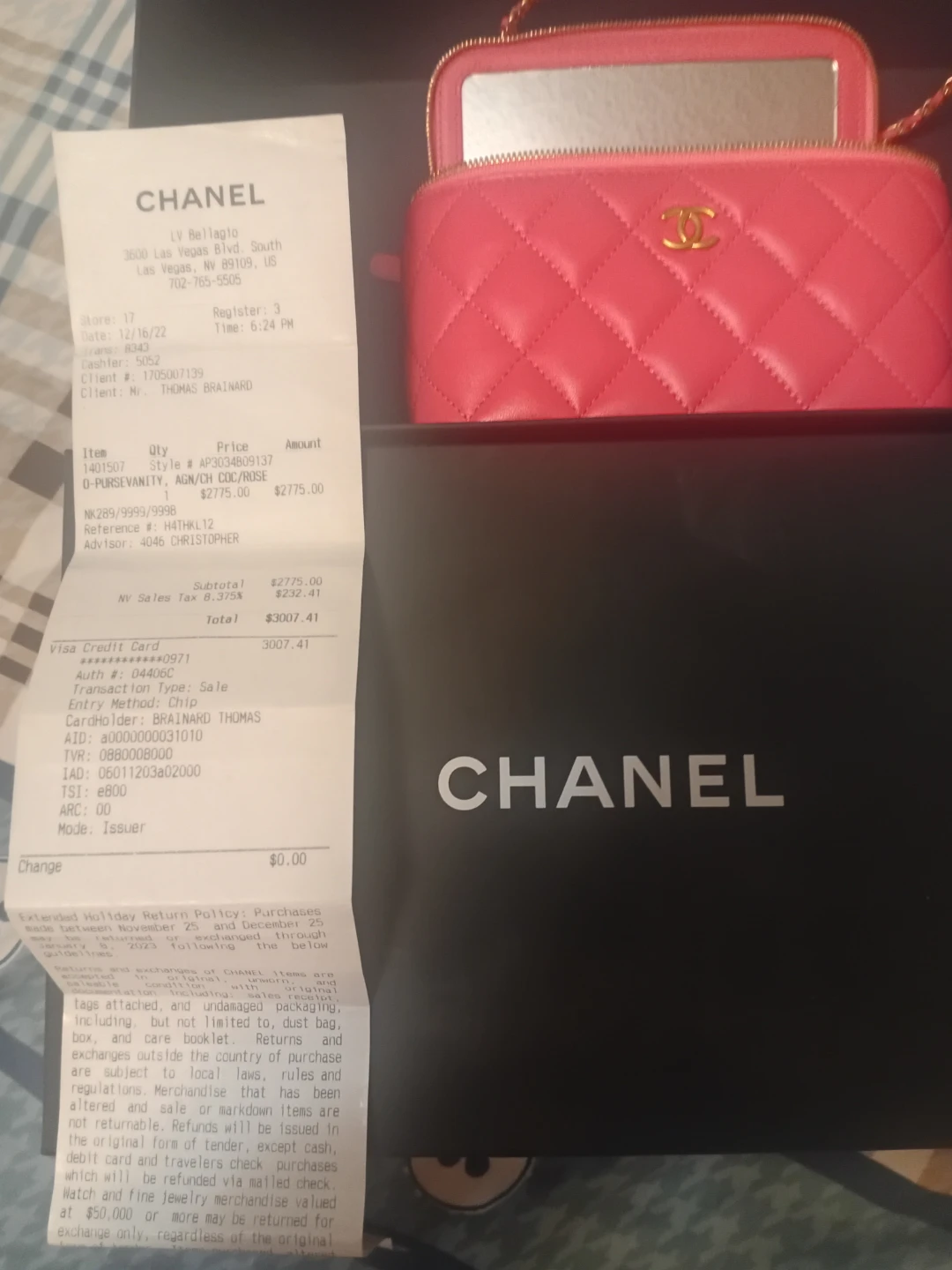 Chanel Quilted Vanity Case Rose Gold - photo 2