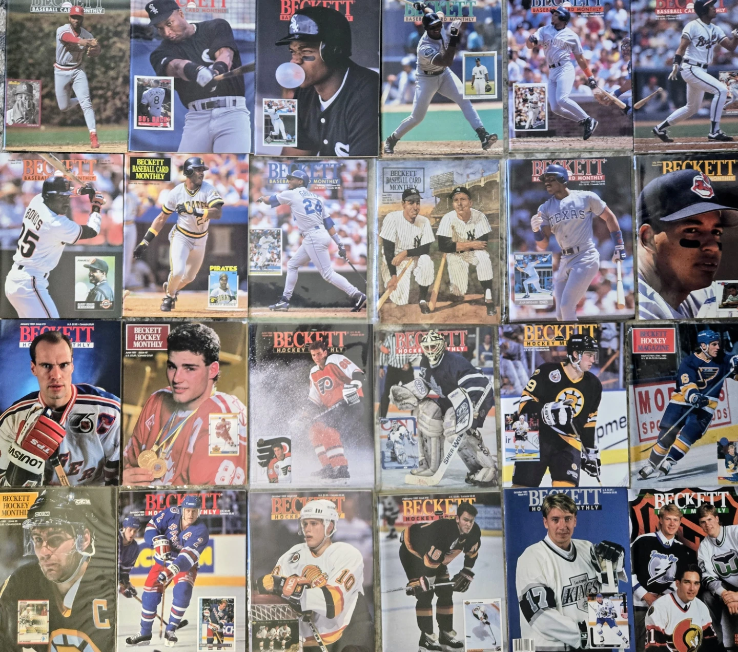 24 Vintage Beckett Magazines, Pristine. 12 Hky/12BB