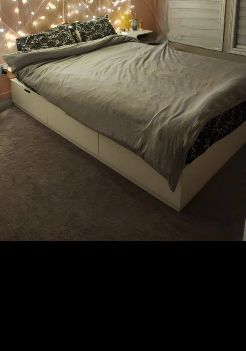 IKEA NORDLI Queen Bed Frame with 6 Storage Drawers – Like New