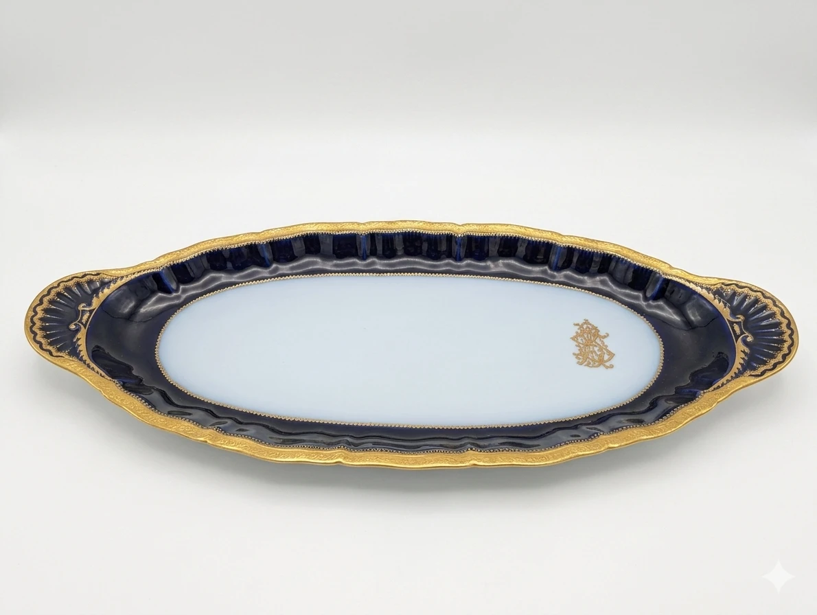 Antique French Porcelain Serving Platter Paris 19th Century