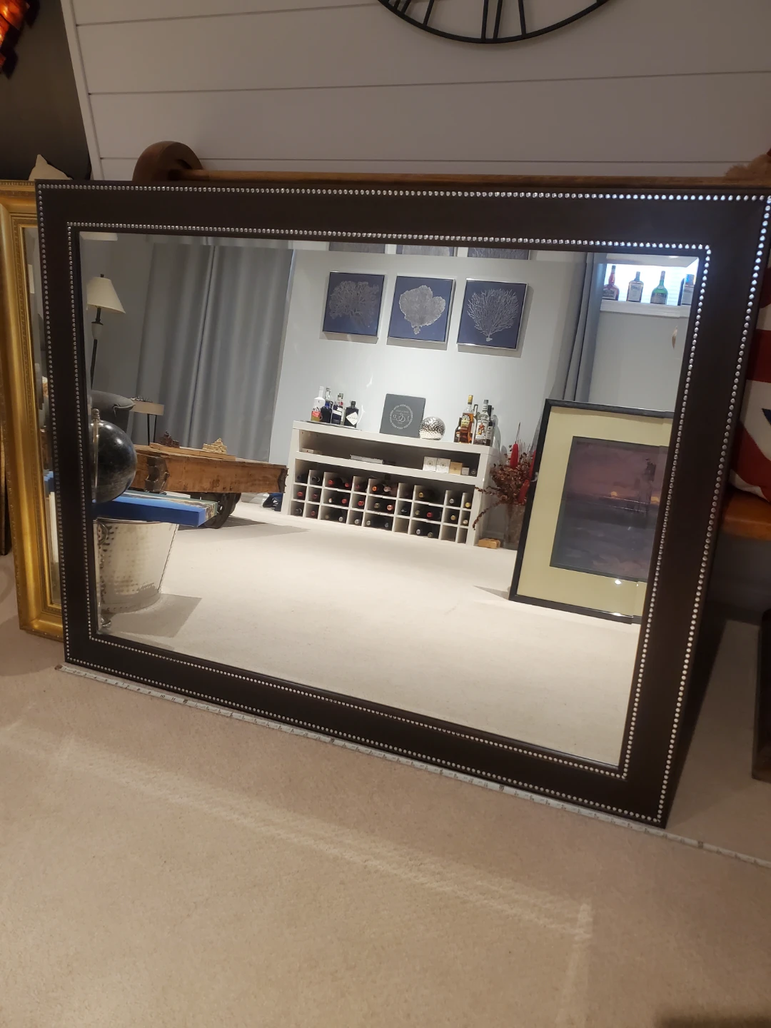 Large Studded Wall Mirror