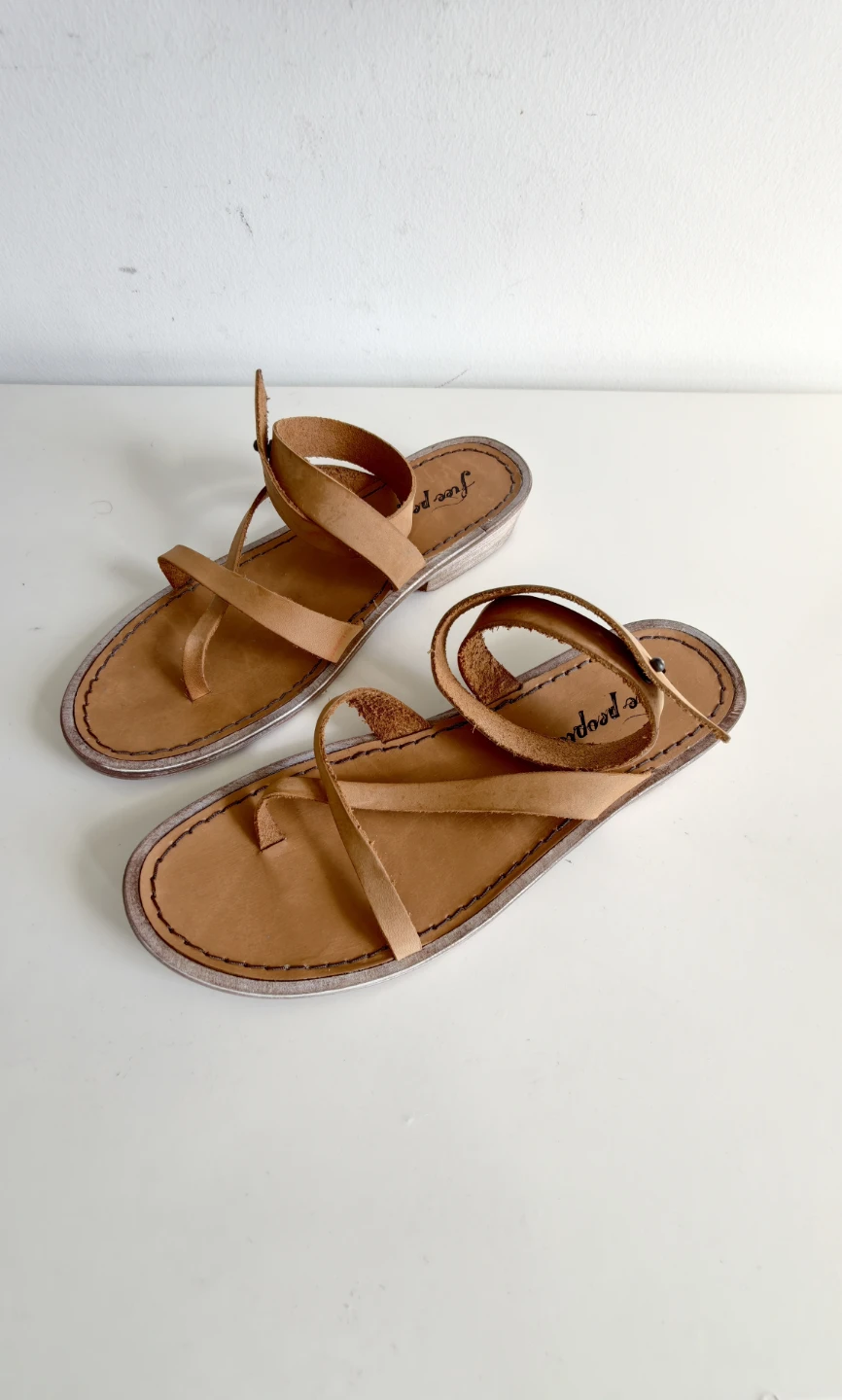 Free People Leather Sandals Tan - photo 3