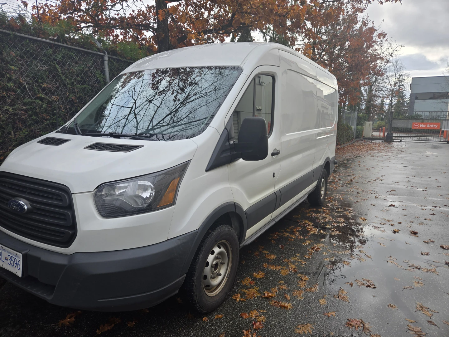 White Ford Transit Cargo Van