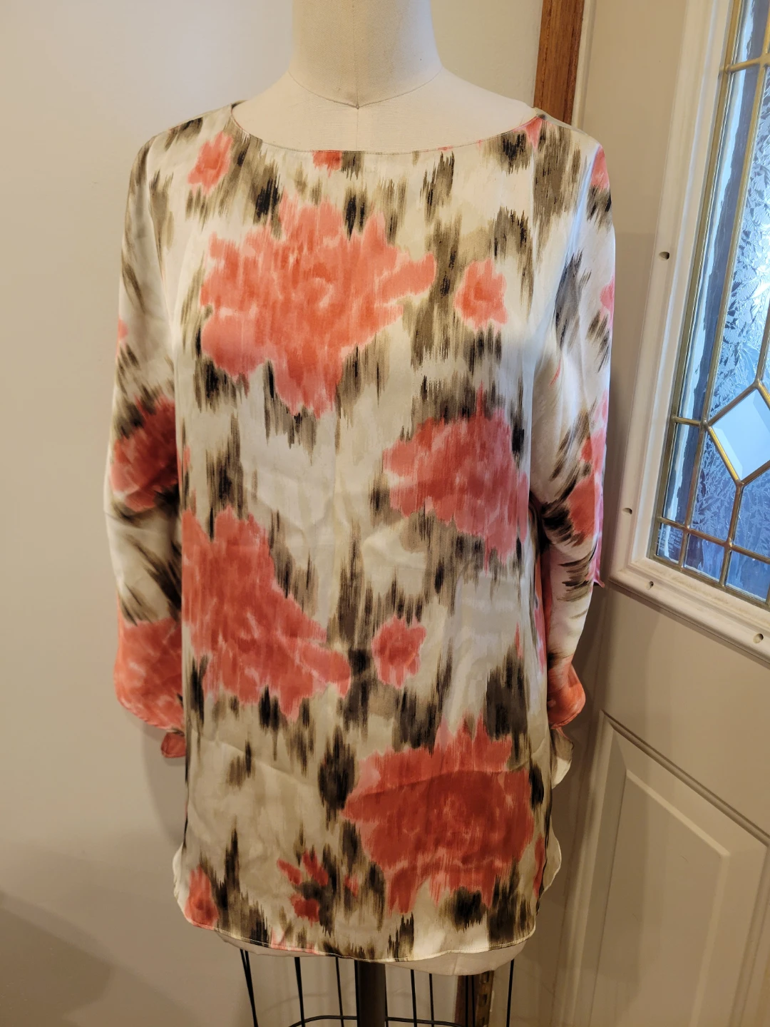Floral Print Polyester Tunic