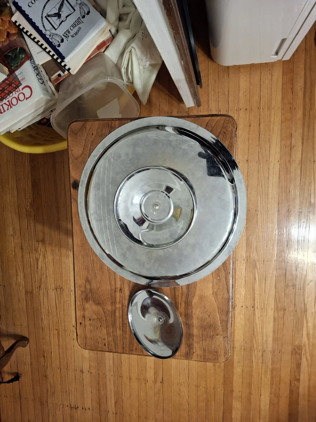 Vintage Chrome and Glass Lazy Susan Serving Tray - photo 4