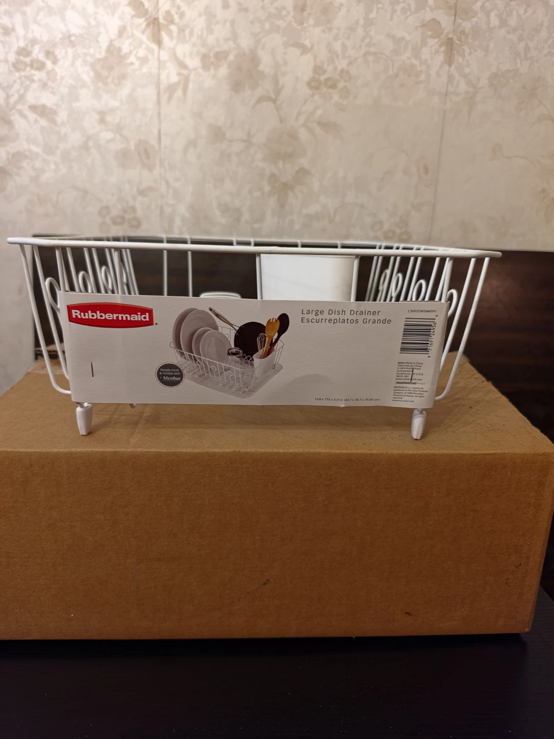 Rubbermaid Large White Dish Drainer with Utensil Holder — New