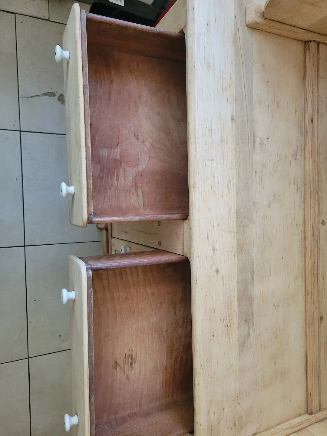Vintage Wooden Hutch with Drawers and Cabinets - photo 3