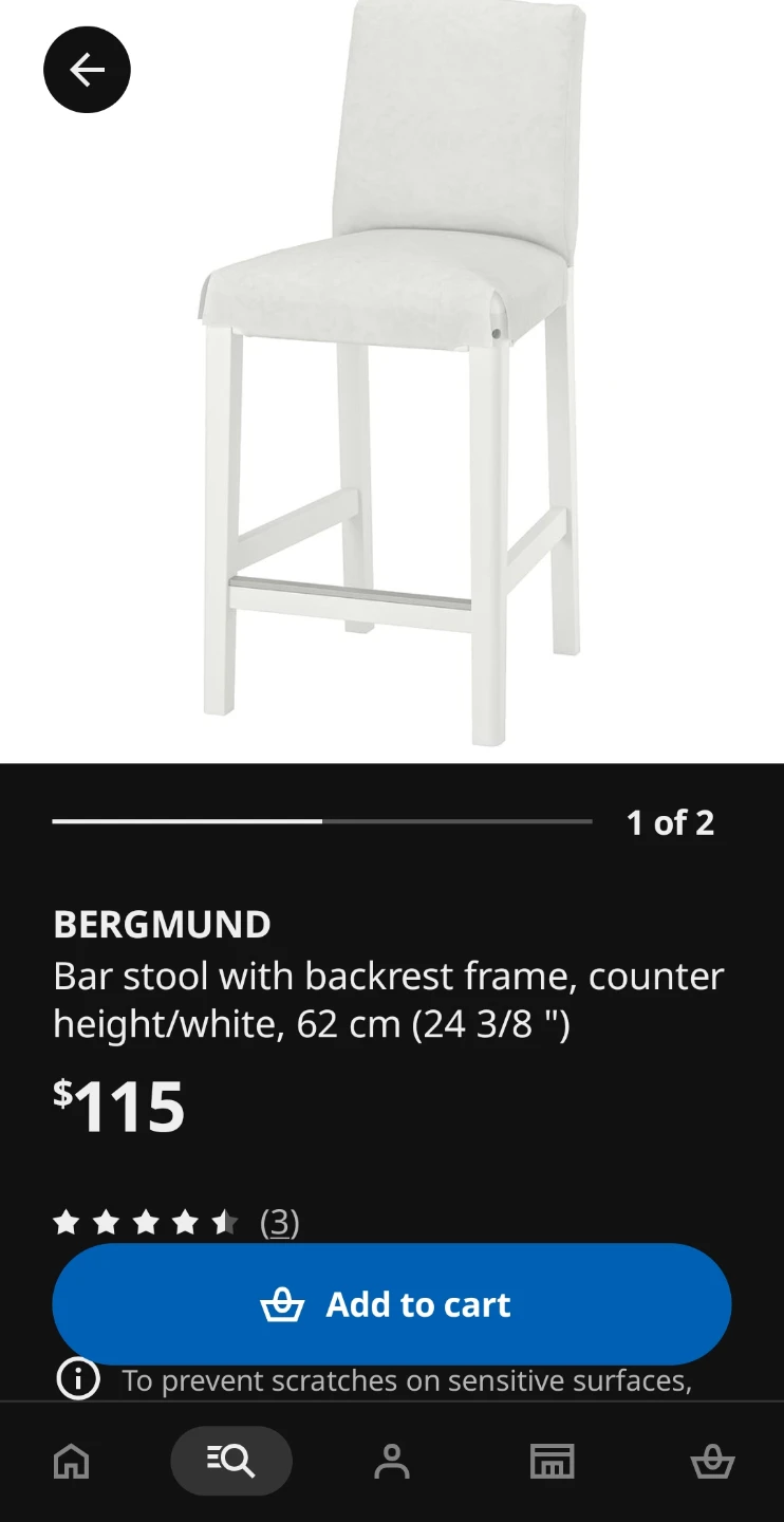 IKEA BERGMUND Bar Stools