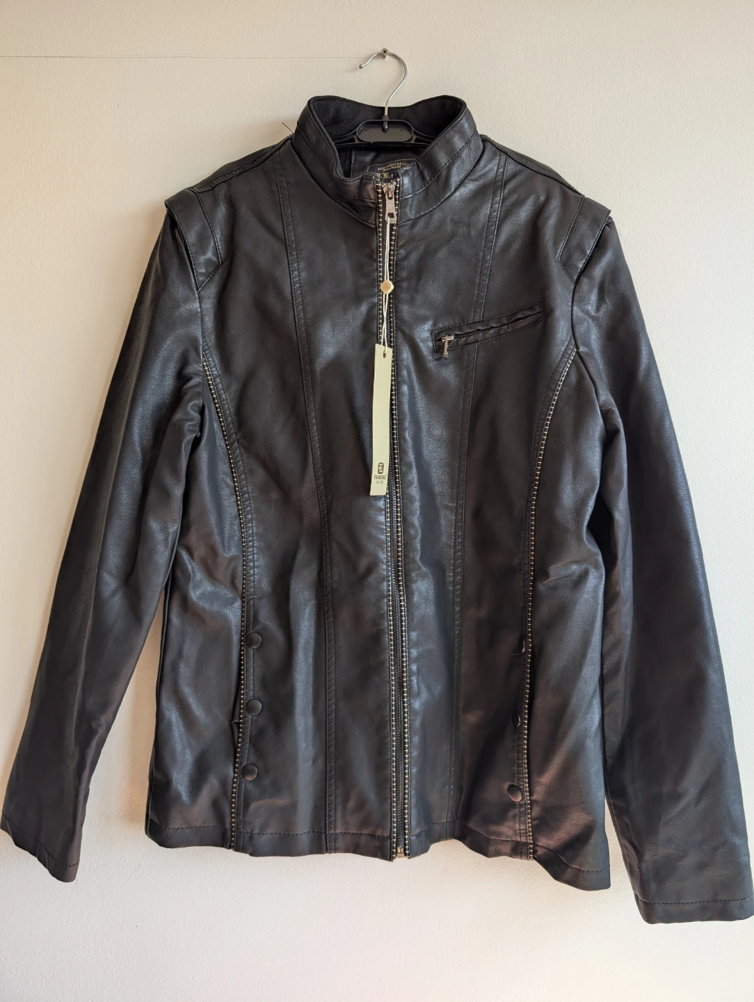Black Genuine real Leather Jacket
