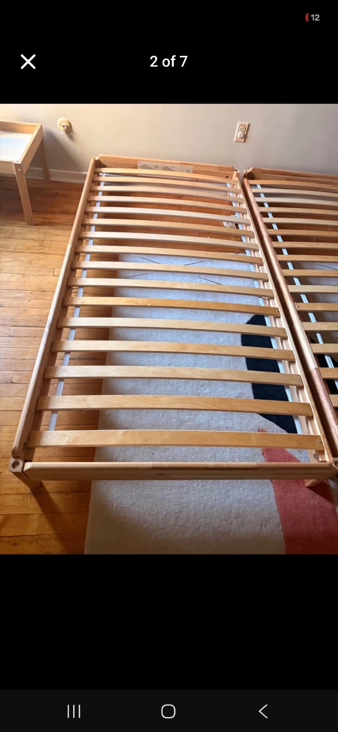 2 twin size IKEA Utåker Stackable Bed Frames